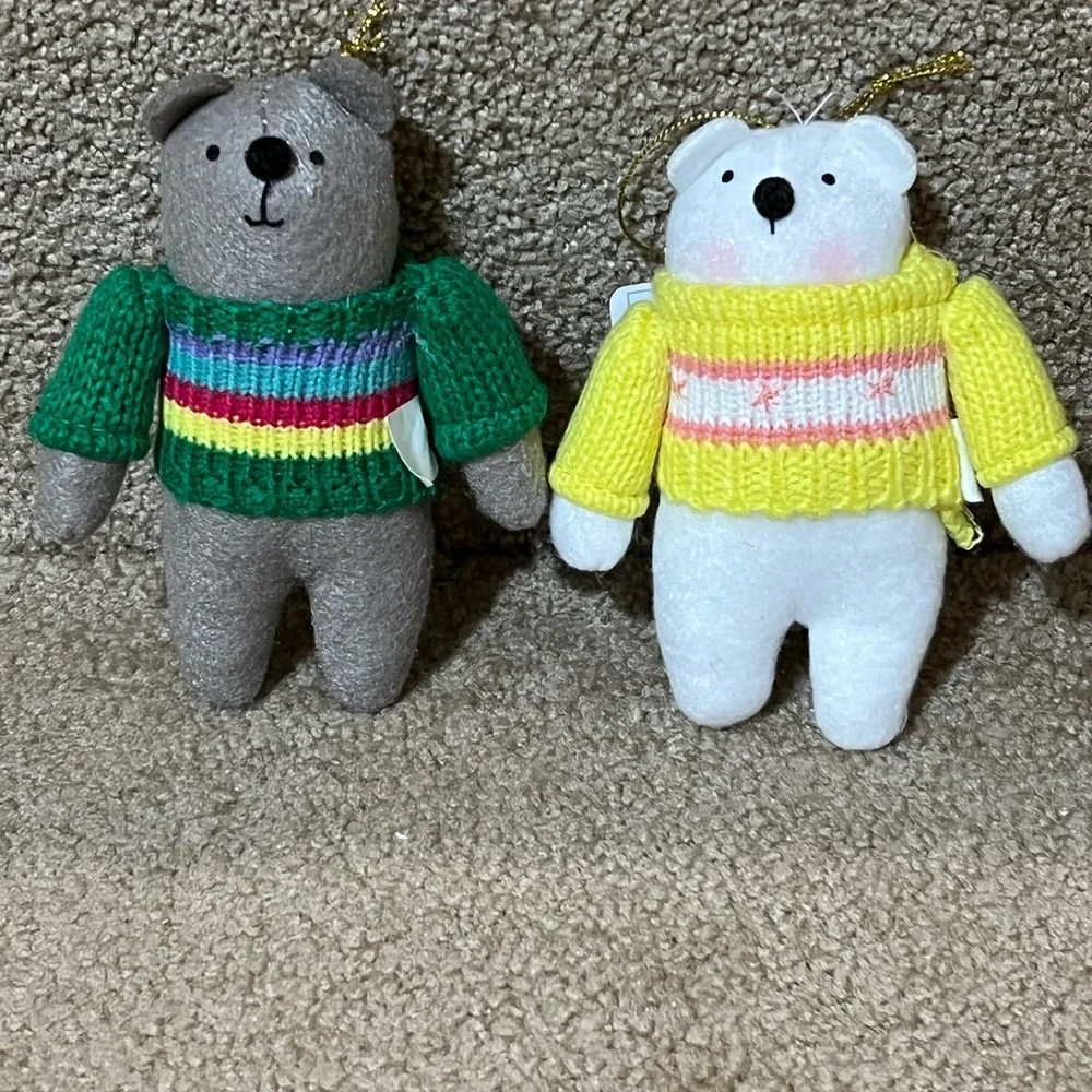 Target Wondershop Christmas 2023 Felt Polar Bear In Sweater Christmas Ornaments